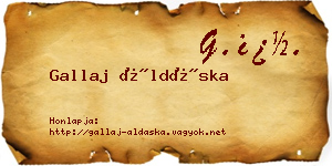 Gallaj Áldáska névjegykártya